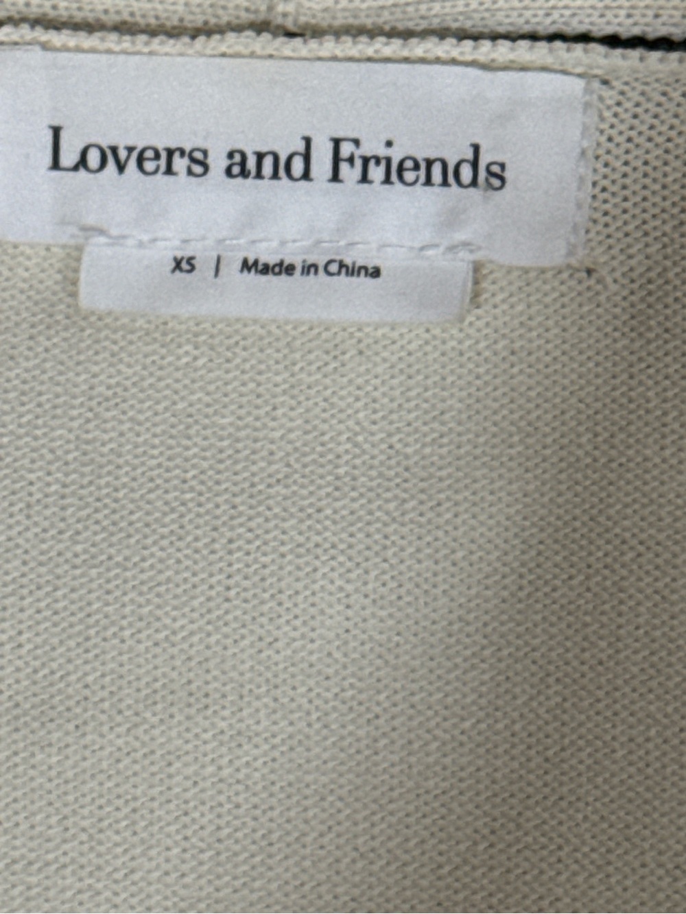 Lovers + Friends XS Cream Black Trim Gold Button Cardigan Sweater Dress - Picture 7 of 9